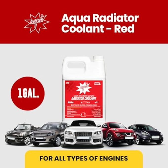 أكوا سائل تبريد الرادياتر بمحرك فورمولا 1 جالون ألماني أحمر | سائل تبريد المحرك عالي الأداء | مضاد تجمد عمر طويل لجميع المركبات | الحماية من التآكل والحرارة الزائدة - Image 3